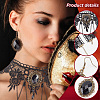 Resin Oval Pendant Dangle Earrings and Lace Choker Necklaces AJEW-PH0004-17-3