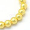 Baking Paint Pearlized Glass Pearl Round Bead Strands HY-Q003-6mm-67-2