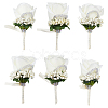 Cloth Rose Flower Boutonniere Brooch with Rhinestone LS-AJEW-WH0258-294C-2