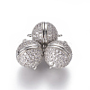 Brass Micro Pave Cubic Zirconia Magnetic Clasps with Loops ZIRC-L082-E-01-P-1