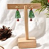 Christmas Aluminum Glass Dangle Stud Earrings EJEW-JE06581-1