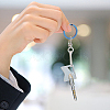 WADORN 8Pcs 4 Styles Titanium Alloy Split Key Rings FIND-WR0010-05A-5