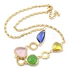 Faceted Triangle Glass Beads Bib Necklaces NJEW-R263-17G-1