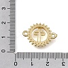 Brass Pave Clear Cubic Zirconia Ring Connector Charms KK-E802-10G-4