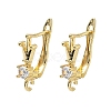 Brass Micro Pave Clear Cubic Zirconia Hoop Earring Findings KK-Z143-07G-1