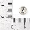 925 Sterling Silver Flat Round with Letter Beads STER-G044-01AS-Z-3