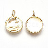 Brass Micro Pave Clear Cubic Zirconia Pendants KK-R114-12-NF-2