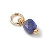 Faceted Cube Natural Mixed Gemstone Charms PALLOY-JF04879-4