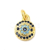 Real 18K Gold Plated Rack Plating Brass Micro Pave Cubic Zirconia Pendants Charms KK-S396-01F-1