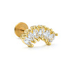316L Surgical Stainless Steel Micro Pave Clear Cubic Zirconia Cartilage Earrings for Women Men WG67427-08-1