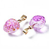 Two Tone Transparent Spray Painted Glass Pendants X-GLAA-N035-014-G03-3