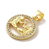 Zodiac Theme Brass Micro Pave Cubic Zirconia Pendants KK-M273-05E-G-2