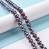 Electroplate Glass Beads Strands GLAA-E036-13C-2
