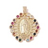Brass Cubic Zirconia Pendants KK-Z050-09G-02-1