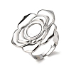 Adjustable 304 Stainless Steel Open Cuff Ring Components STAS-P403-01D-P-1
