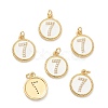 Brass Micro Pave Clear Cubic Zirconia Charms ZIRC-I052-16G-07-1