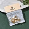 SHEGRACE Brass ABS Imitation Pearl Half Round Stud Earring Findings XGR0100G-119G-6