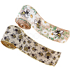 2 Rolls 2 Patterns Insect Theme Polyester Ribbon OCOR-GF0002-58A-4