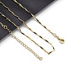 Brassl Twisted Bar Link Chain Necklaces for Men Women NJEW-G160-15G-4