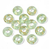 Transparent Spray Painted Glass European Beads GLAA-N035-04J-1