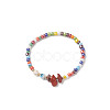 Rainbow Color Glass Beaded Bracelet & Necklace Sets SJEW-JS01269-8