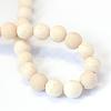 Frosted Natural Fossil Round Bead Strands G-E334-4mm-22-3