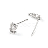 SHEGRACE Brass Micro Pave Cubic Zirconia Stud Earrings XGRQ4N571-707P-2