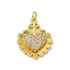 Brass Micro Pave Cubic Zirconia Pendants KK-N254-136B-G-1