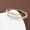 304 Stainless Steel Micro Pave Cubic Zirconia Open Cuff Bangles for Women BJEW-K293-04A-G-3