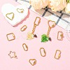 12Pcs 12 Styles 304 Stainless Steel Keychain Clasps Ion Plating(IP) STAS-CJ0003-29-6