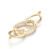 Brass Micro Pave Cubic Zirconia Links Connectors X-ZIRC-L085-10G-2