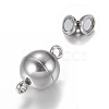 Tarnish Resistant 304 Stainless Steel Magnetic Clasps with Loops STAS-K006-8mm-04C-1