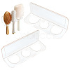 3-Slot Rectangle Acrylic Wall Mounted Comb Organizer Holder for Bathroom ODIS-WH0043-218B-1