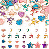 48Pcs 24 Styles Alloy Enamel Pendants ENAM-TA0003-16-1
