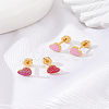 4Pcs 2 Colors Stainless Steel Enamel Stud Earrings EJEW-LP0001-83-3
