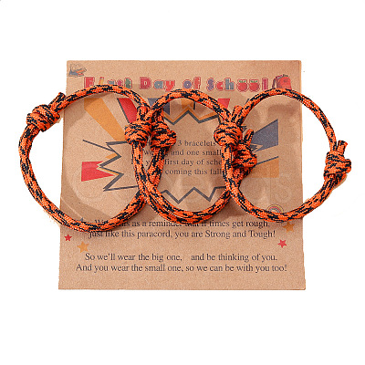 3Pcs 3 Styles Polyester First Day of School Bracelets FS-WG342D8-07-1