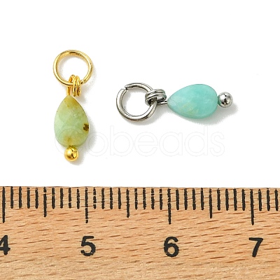 10Pcs 2 Colors Natural Chalcedony Pendants PALLOY-JF05860-02-1