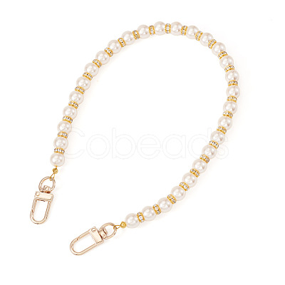 Round Plastic Imitation Pearl Beads Bag Extender Chains HJEW-TAC0082-1