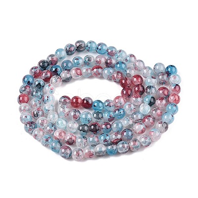 Baking Paint Crackle Glass Bead Strands DGLA-R053-03I-1-1