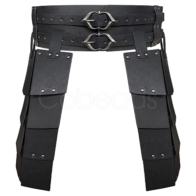 Medieval PU Imitation Leather Thigh Waist Armor AJEW-WH20054-091A-1