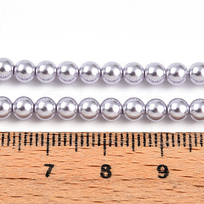 Baking Paint Pearlized Glass Pearl Bead Strands HY-N002-4mm-A04-1
