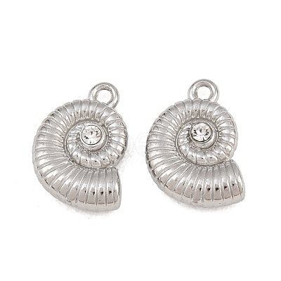 304 Stainless Steel with Crystal Rhinestone Charms RB-CBABFDA-11B-P-1