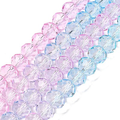 Transparent Painted Glass Beads Strands DGLA-A034-T8mm-A22-1