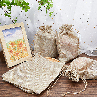 Jute Cloth Storage Pouches ABAG-WH0048-11-1