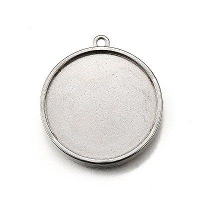 304 Stainless Steel Pendant Cabochon Settings STAS-S181-02P-B-1