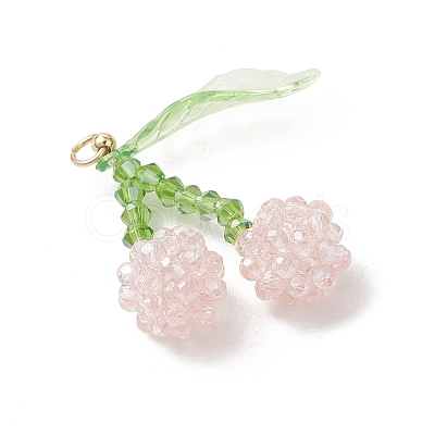 Glass & Acrylic Beaded Pendants PALLOY-MZ01264-01-1