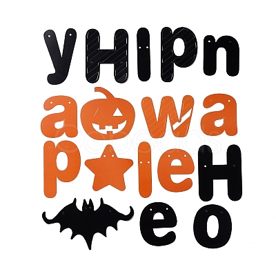 Halloween Theme Paper Flags AJEW-P105-01-1