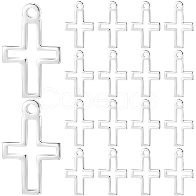 100Pcs Brass Tiny Cross Charms KK-BBC0024-59S-1