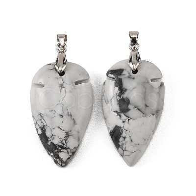 Natural Howlite Pendants G-H359-04P-07-1