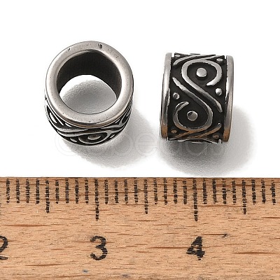 304 Stainless Steel European Beads STAS-D191-03AS-1